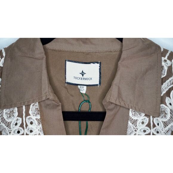 Tuckernuck Mocha Mousse Lace Collier Dress Sz XS - Picture 4 of 5